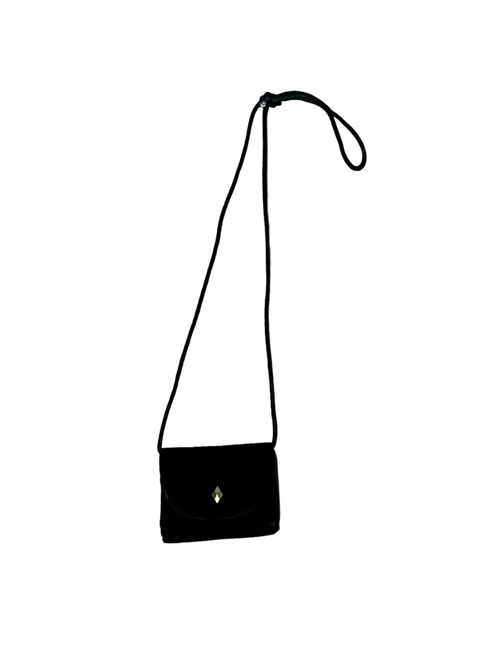 Estee Lauder Black Velvet Mini Clutch Purse Button Snap Crossbody Vintage Y2K
